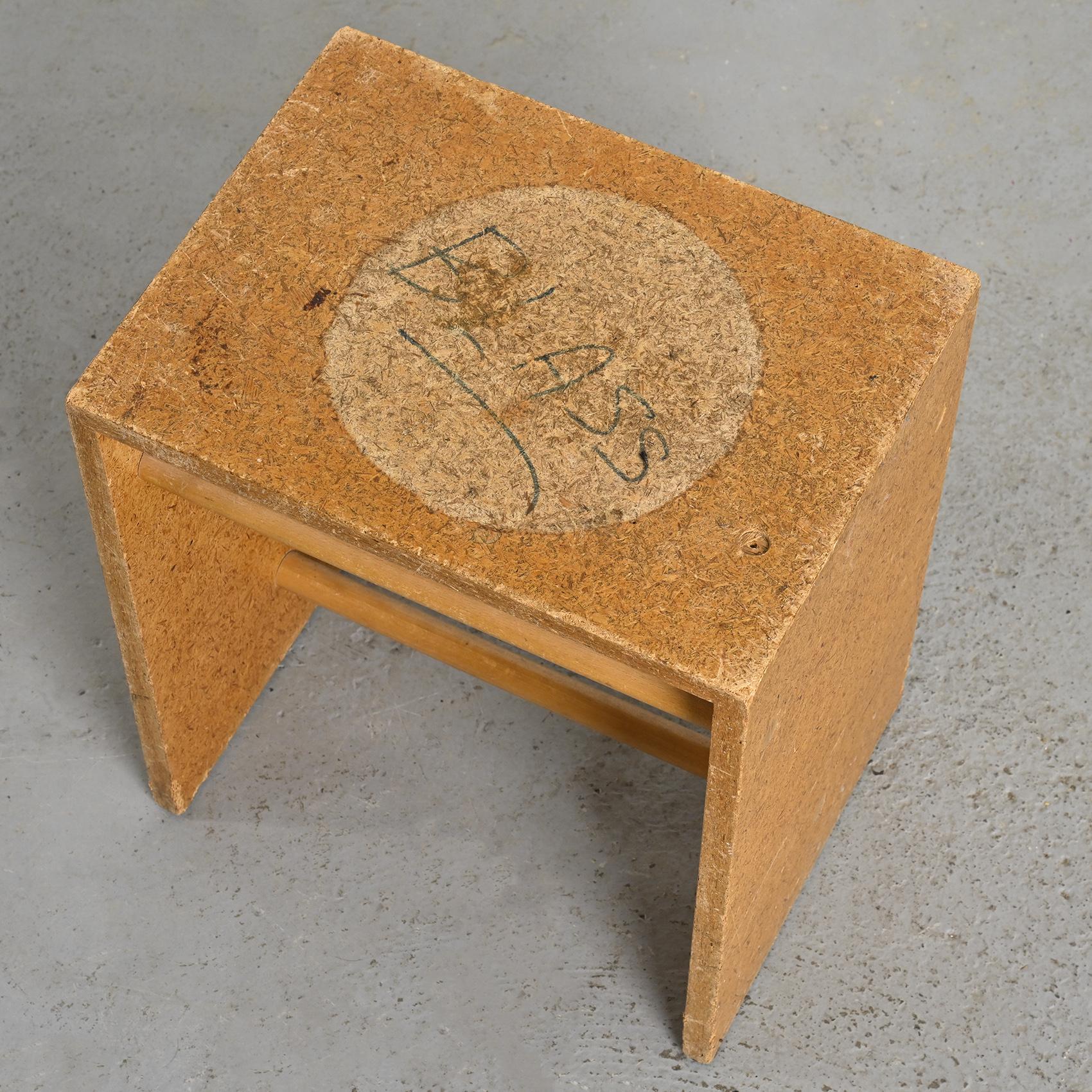 20ième siècle Rare tabouret en aggloméré de Max Bill, Ulm, circa 1962 en vente