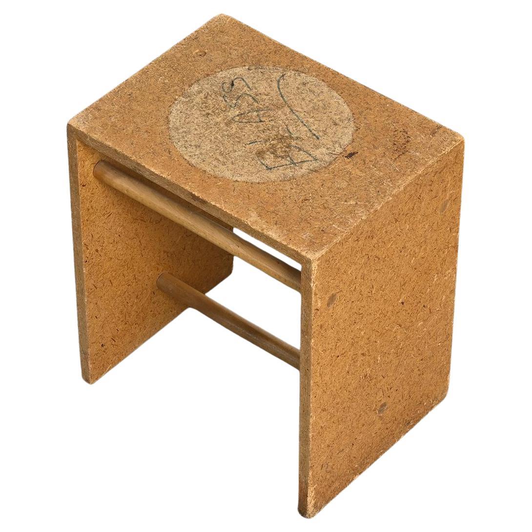 Rare tabouret en aggloméré de Max Bill, Ulm, circa 1962