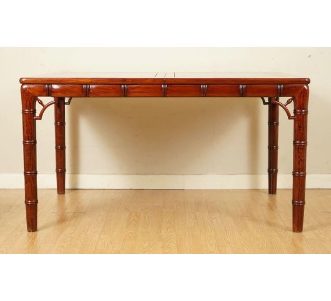Chinese Rare Chippendale Style Faux Bamboo Extendable 8-10 Seater Dinning Table For Sale