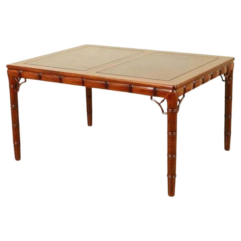 Rare Chippendale Style Faux Bamboo Extendable 8-10 Seater Dinning Table For Sale