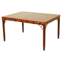 Rare Chippendale Style Faux Bamboo Extendable 8-10 Seater Dinning Table