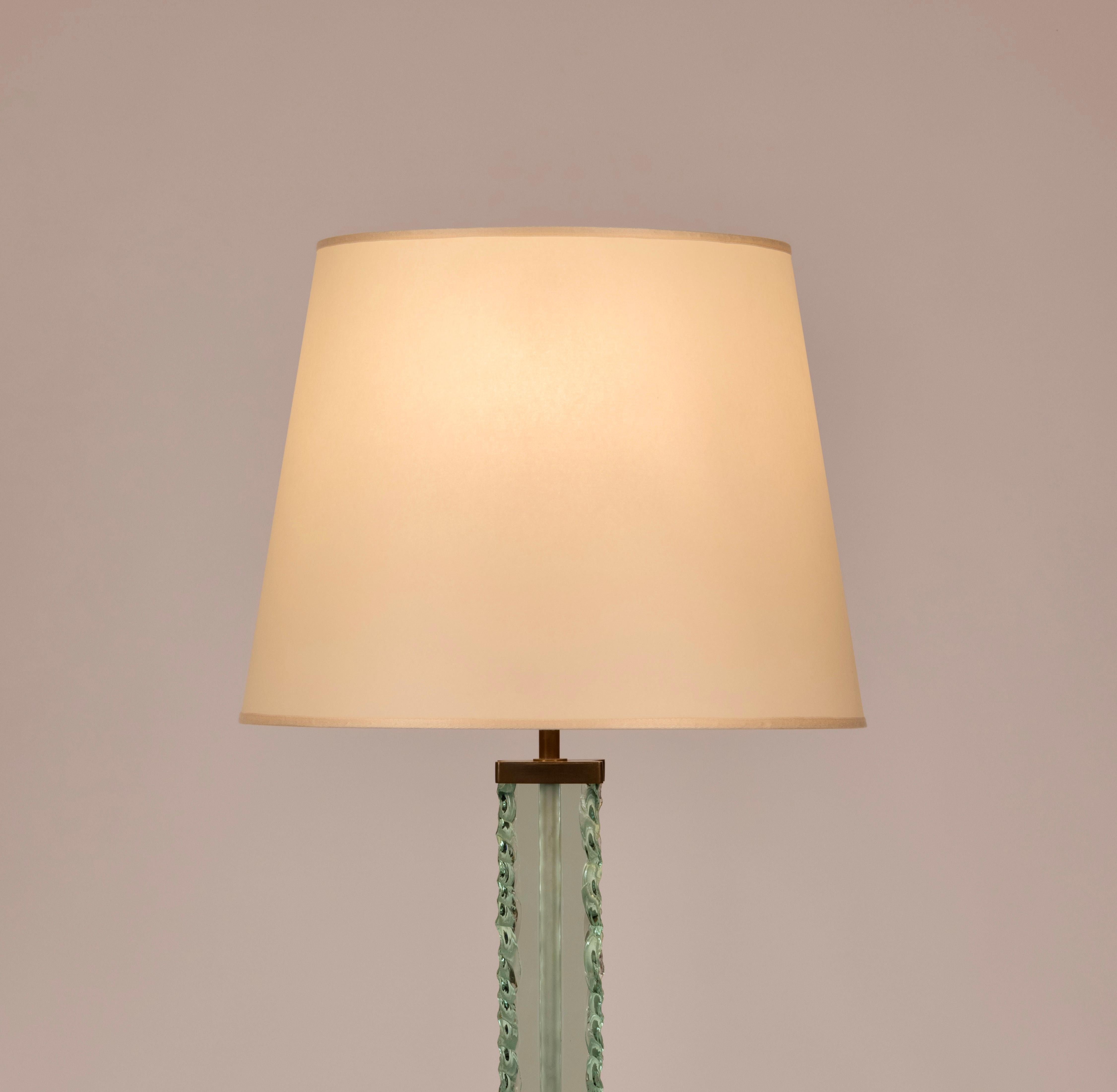 Mid-Century Modern Rare Chiseled Glass Floor Lamp by Pietro Chiesa for Fontana Arte, Italy, c.1935 For Sale