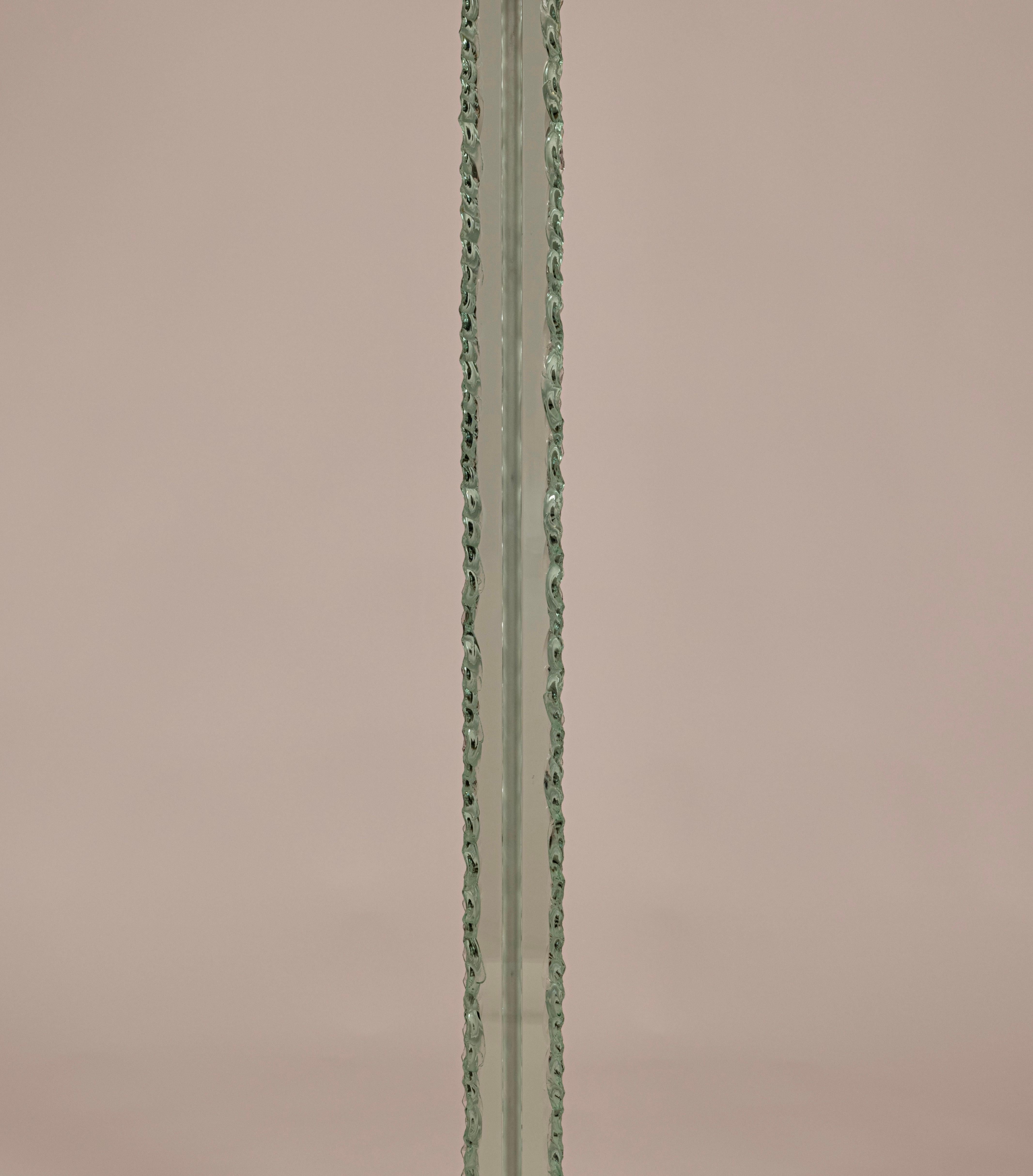 Italian Rare Chiseled Glass Floor Lamp by Pietro Chiesa for Fontana Arte, Italy, c.1935 For Sale