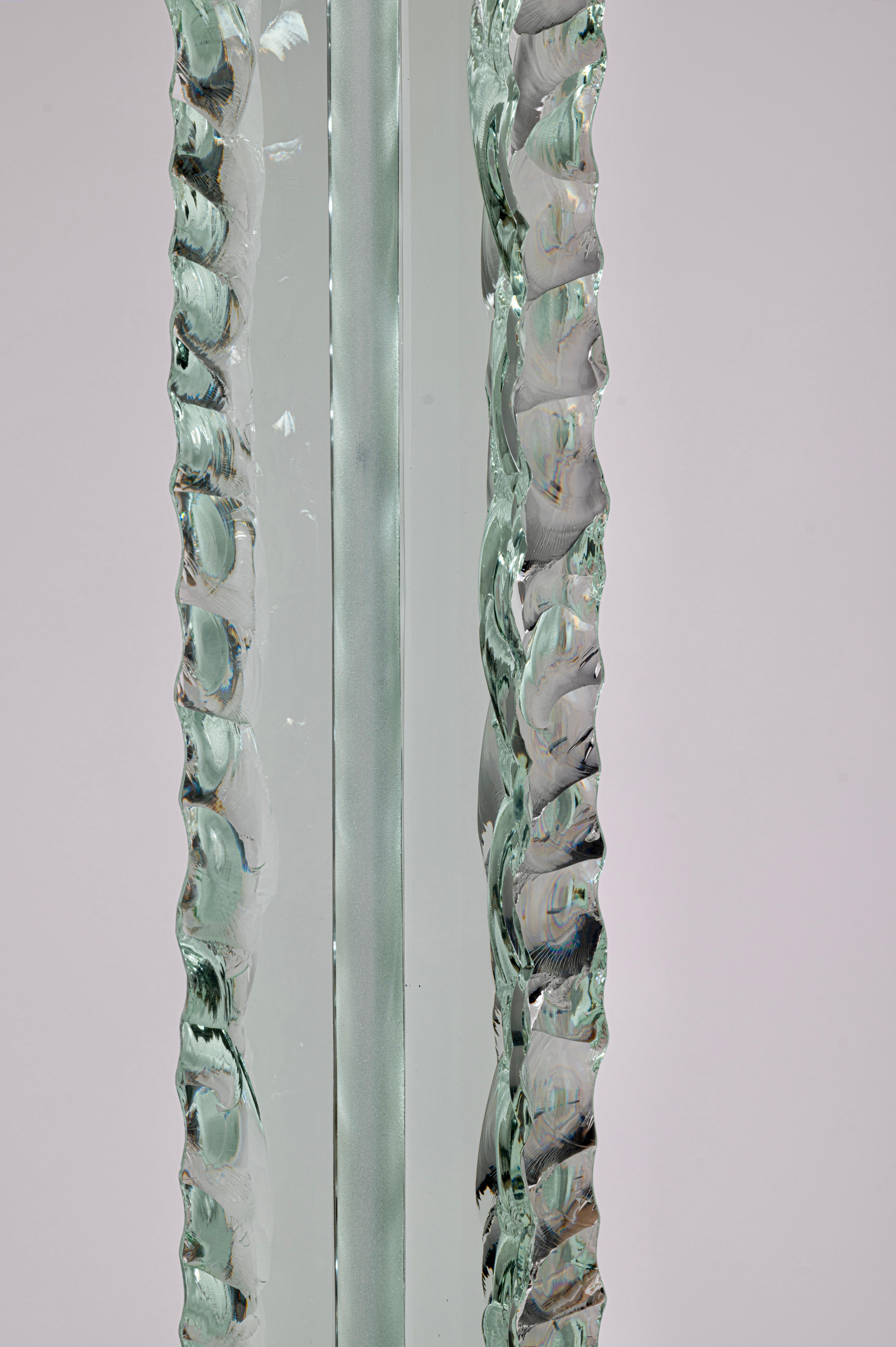 Rare Chiseled Glass Floor Lamp by Pietro Chiesa for Fontana Arte, Italy, c.1935 For Sale 2
