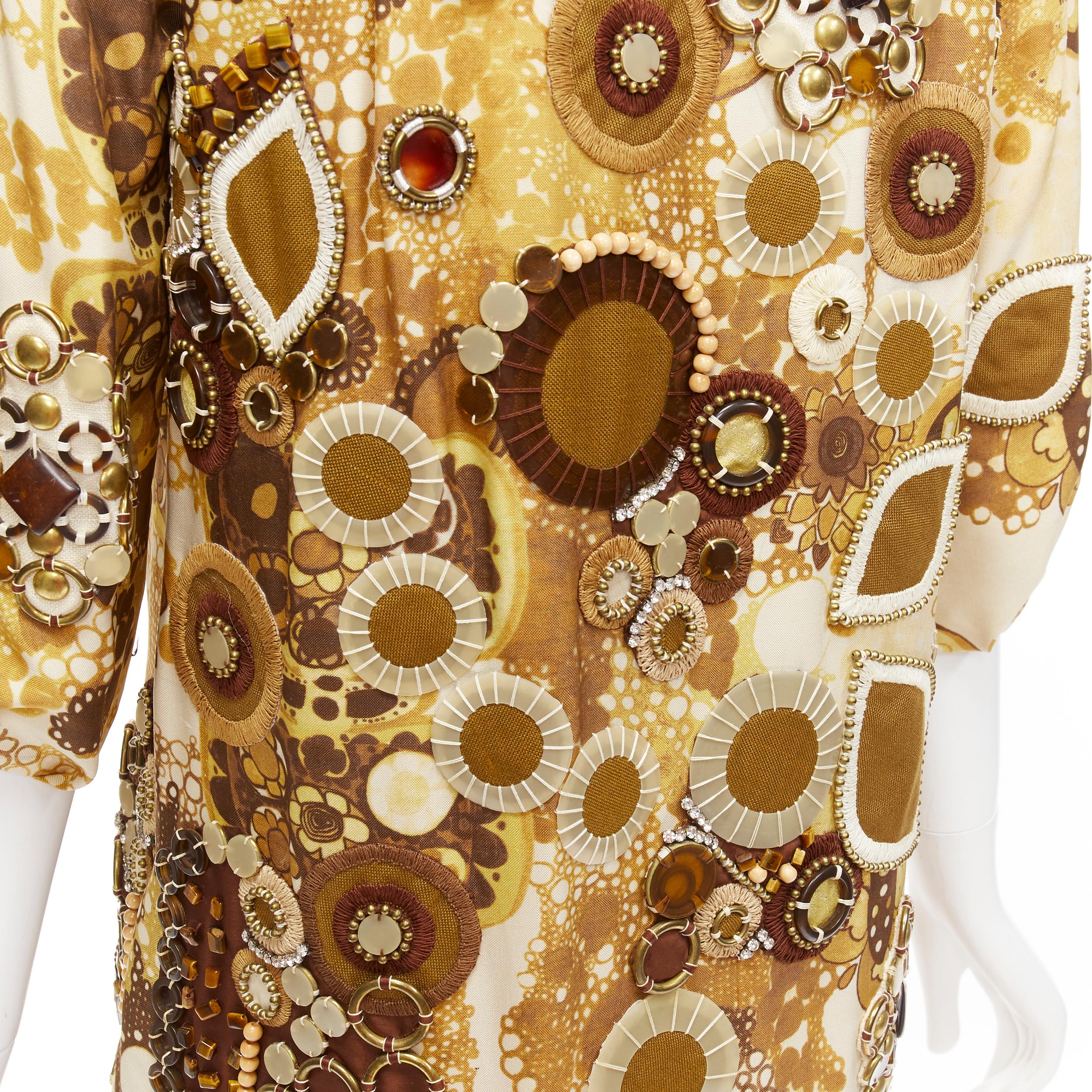 rare CHLOE 2007 Runway Phoebe Philo Ficelle floral embellished shift dress FR34 For Sale 3