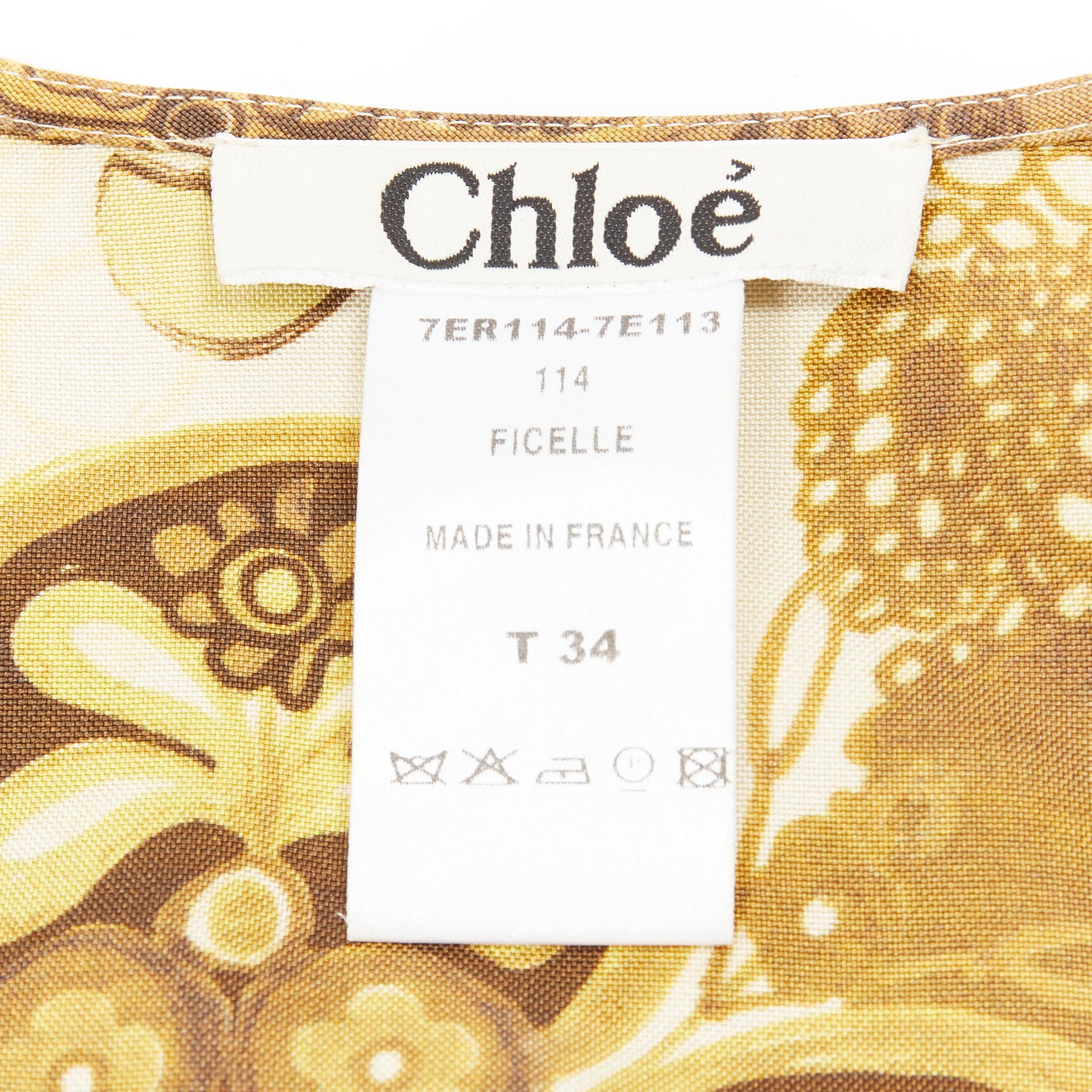 rare CHLOE 2007 Runway Phoebe Philo Ficelle floral embellished shift dress FR34 For Sale 3