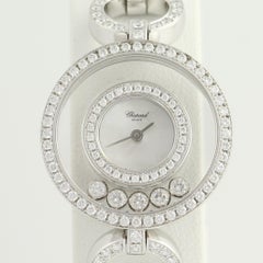 Rare Chopard Happy Diamonds Ladies Watch, 18 Karat Gold 3.48 Carat Serviced B&P