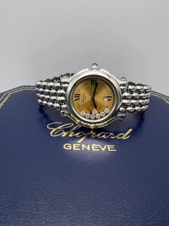 Rare Chopard Happy Sport 32mm 7 Diamond Champagne Dial Box Set 27/8236-23