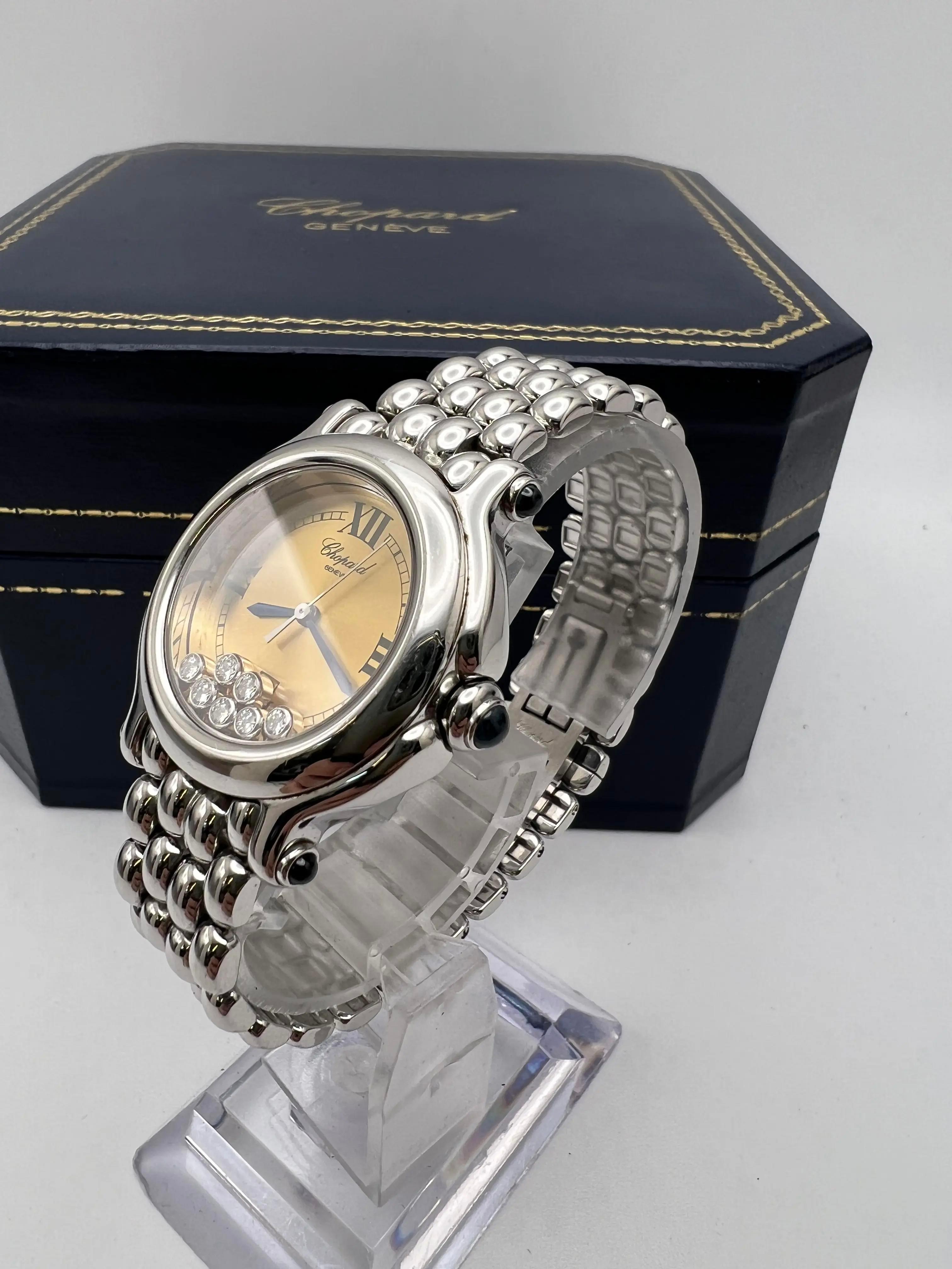 Seltene Chopard Happy Sport 32mm 7 Diamant Champagner Zifferblatt Box Set 27/8236-23 im Angebot 1