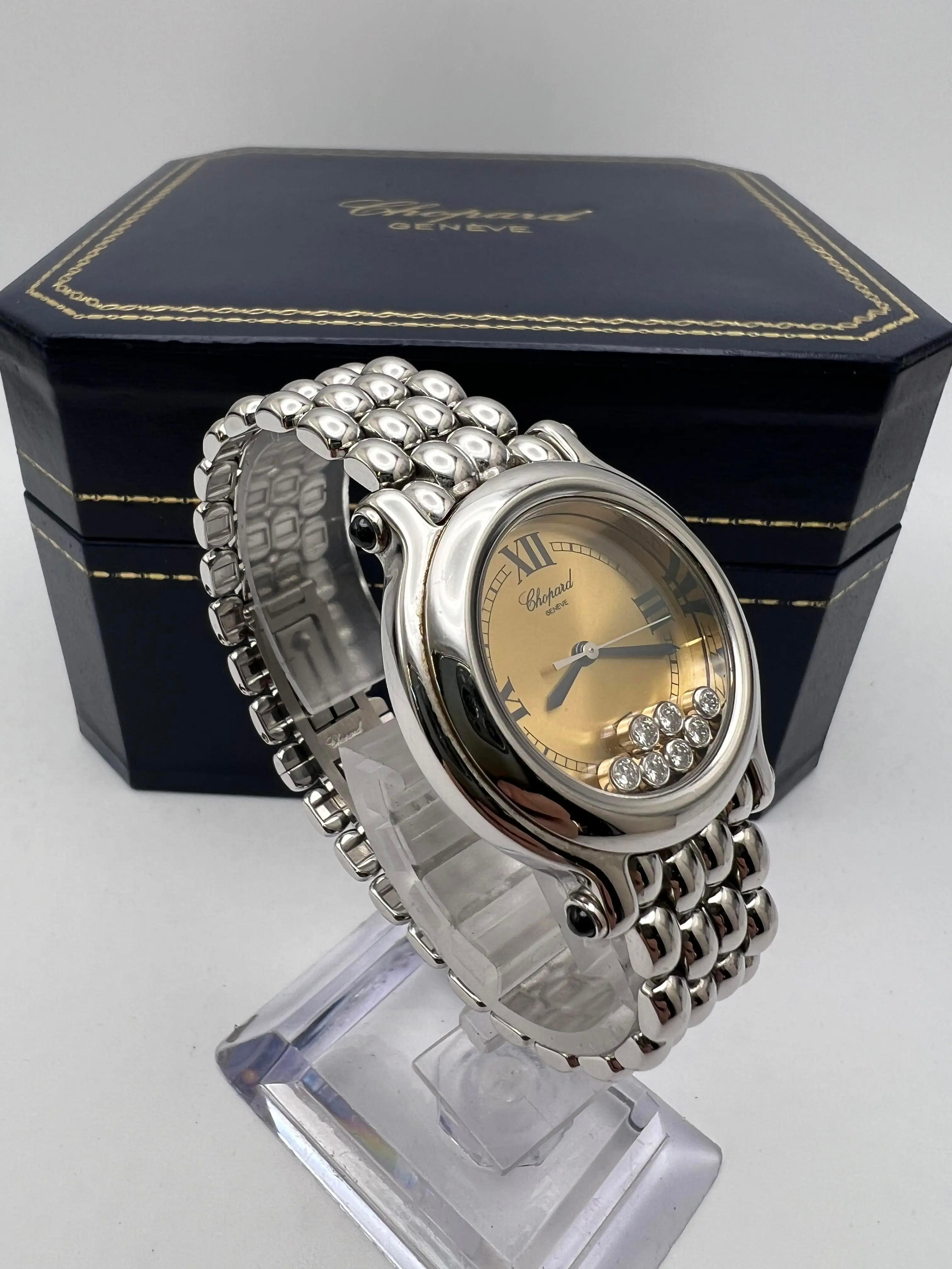Seltene Chopard Happy Sport 32mm 7 Diamant Champagner Zifferblatt Box Set 27/8236-23 im Angebot 3
