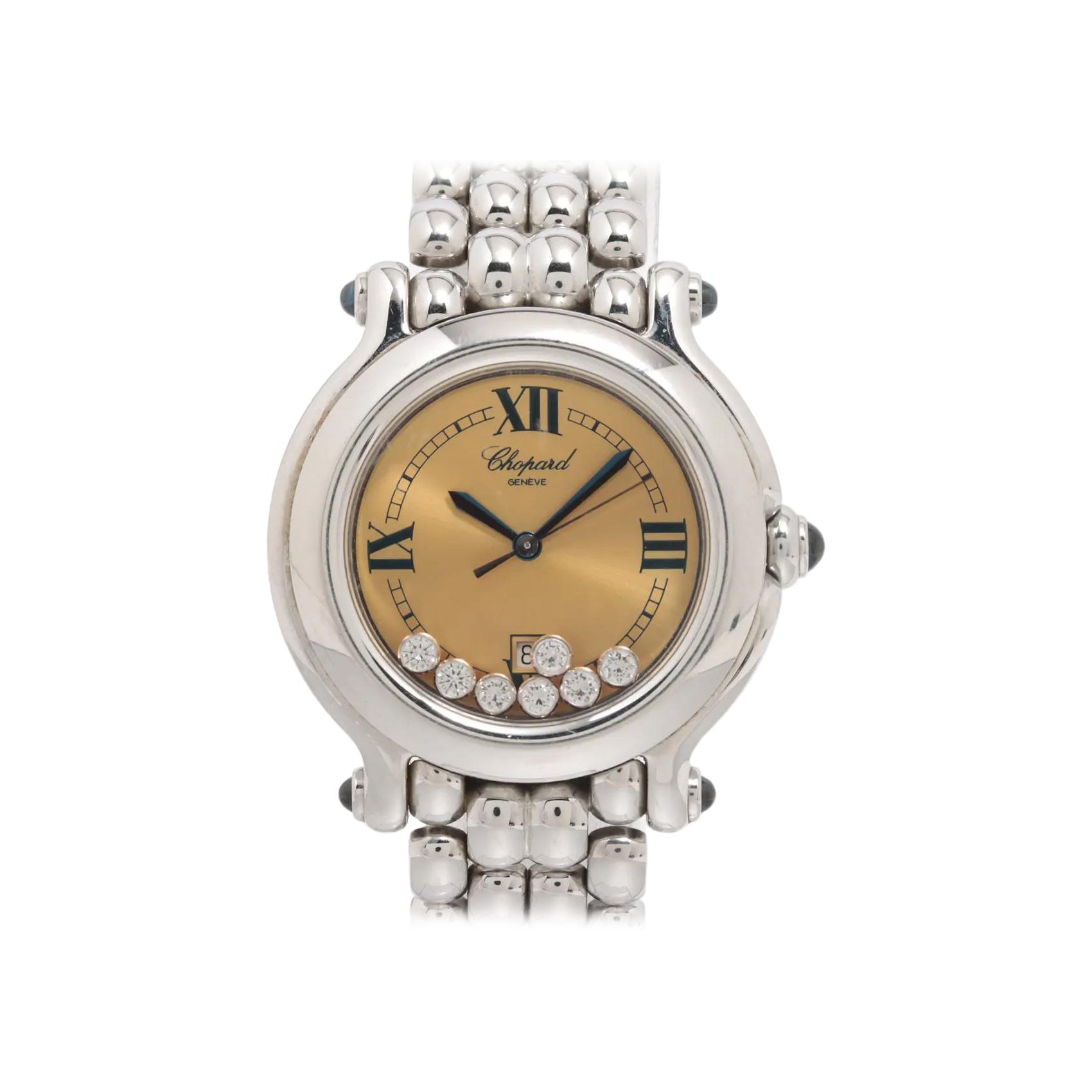 Seltene Chopard Happy Sport 32mm 7 Diamant Champagner Zifferblatt Box Set 27/8236-23 im Angebot