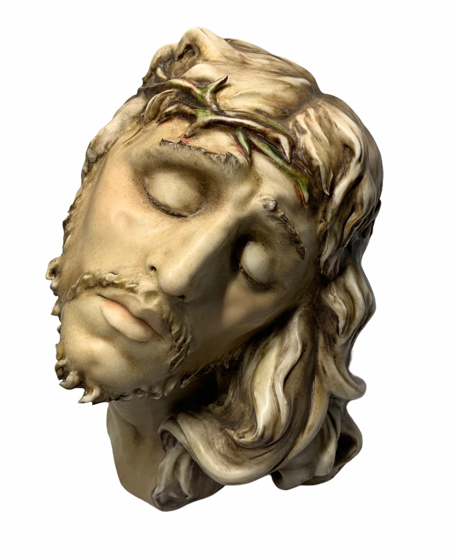 Neoclassical Rare Christ Porcelain Bust
