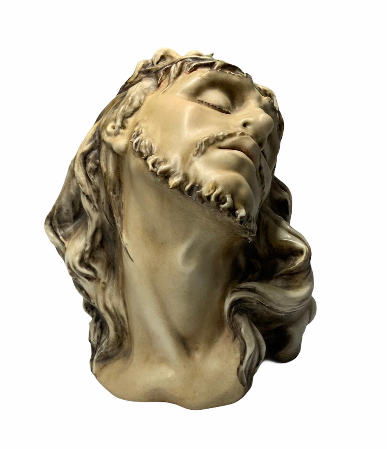 Hand-Crafted Rare Christ Porcelain Bust