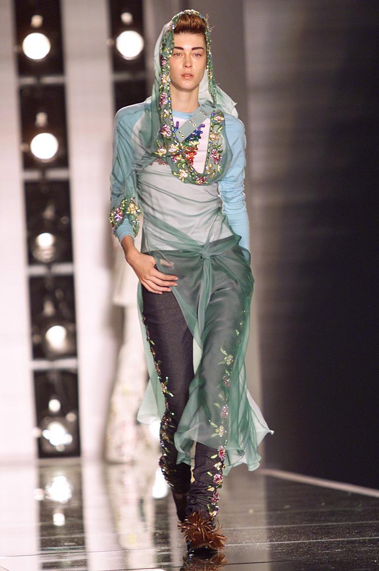 Rare Christian Dior 2002 Iconic Runway Caftan Dress As Seen on Alicia Keys