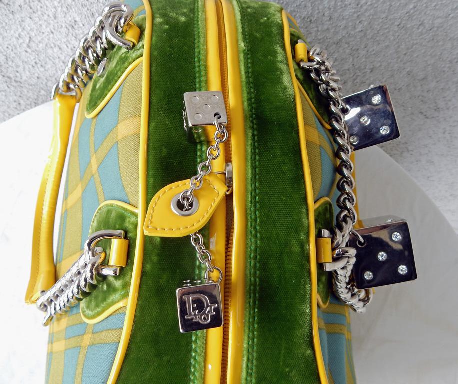 Rare Christian Dior 2004 Gambler Dice Bowler Style Handbag  LG Size For Sale 4