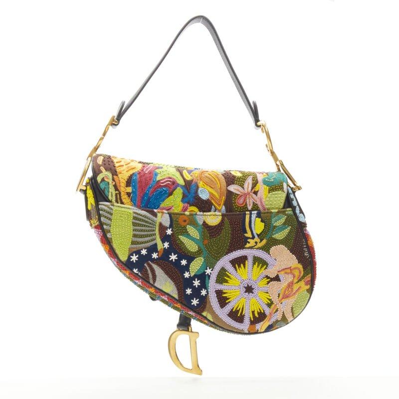 rare CHRISTIAN DIOR 2018 Saddle multi bead embellished shoulder bag 1