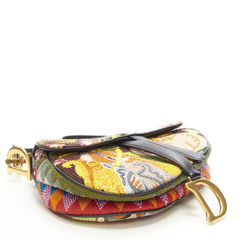 rare CHRISTIAN DIOR 2018 Saddle multi bead embellished shoulder bag 2