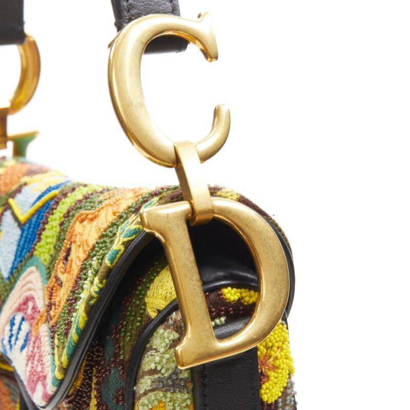 rare CHRISTIAN DIOR 2018 Saddle multi bead embellished shoulder bag 3