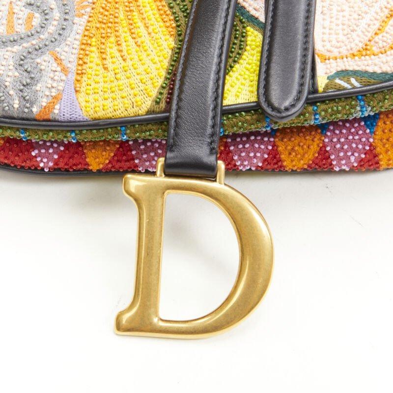 rare CHRISTIAN DIOR 2018 Saddle multi bead embellished shoulder bag 4