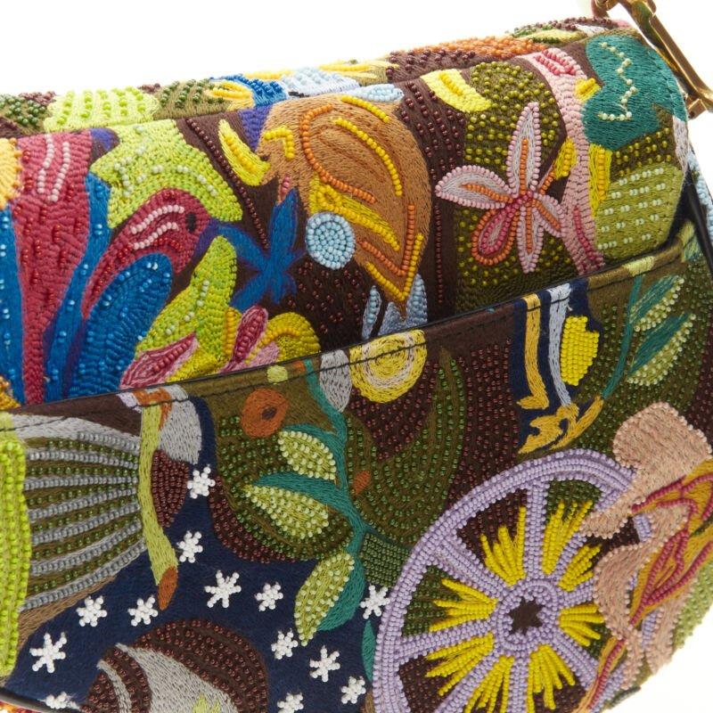 rare CHRISTIAN DIOR 2018 Saddle multi bead embellished shoulder bag 5
