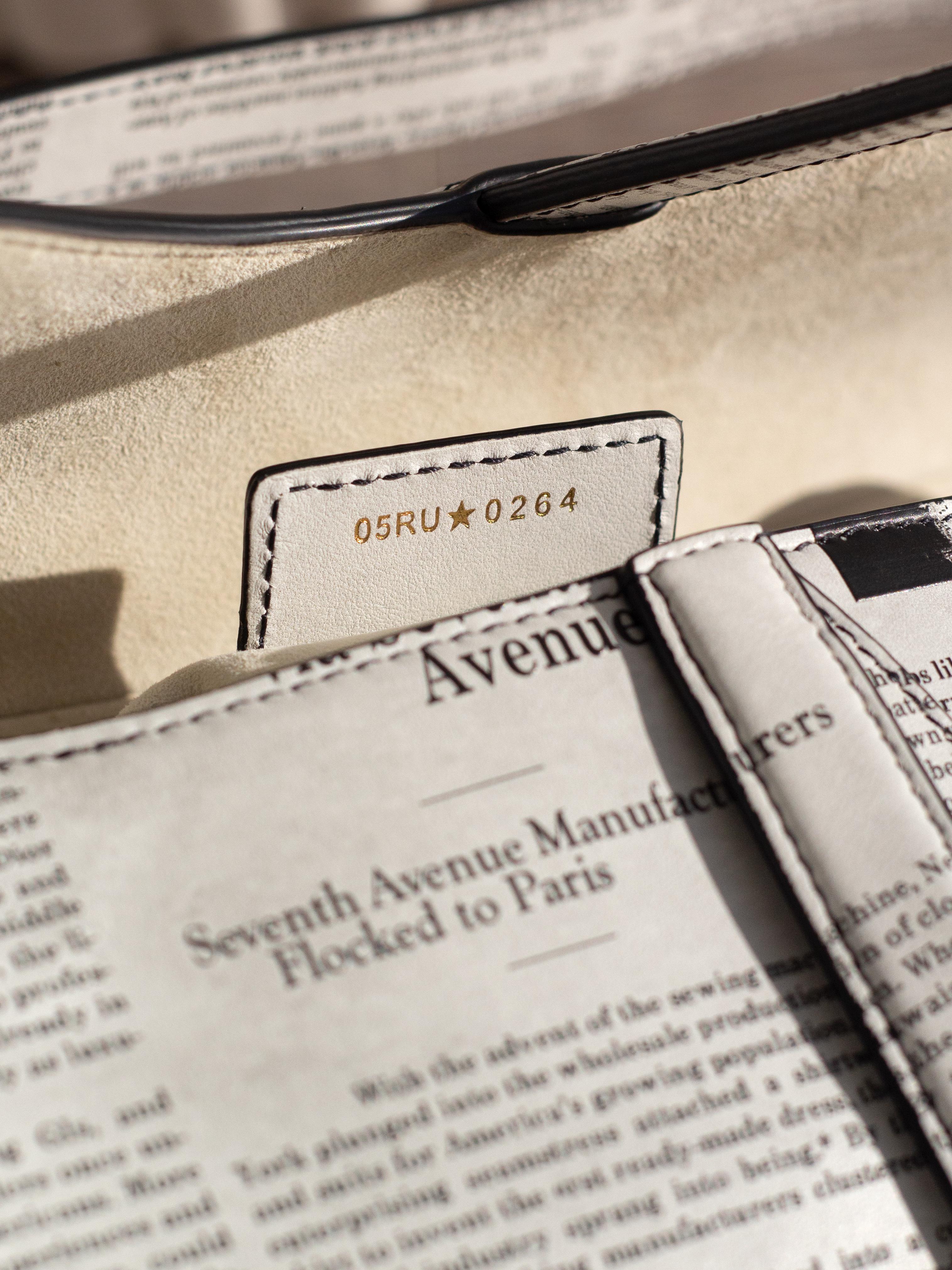 Rare Christian Dior 2024 Newspaper Print White Black Calfskin Saddle Bag 13