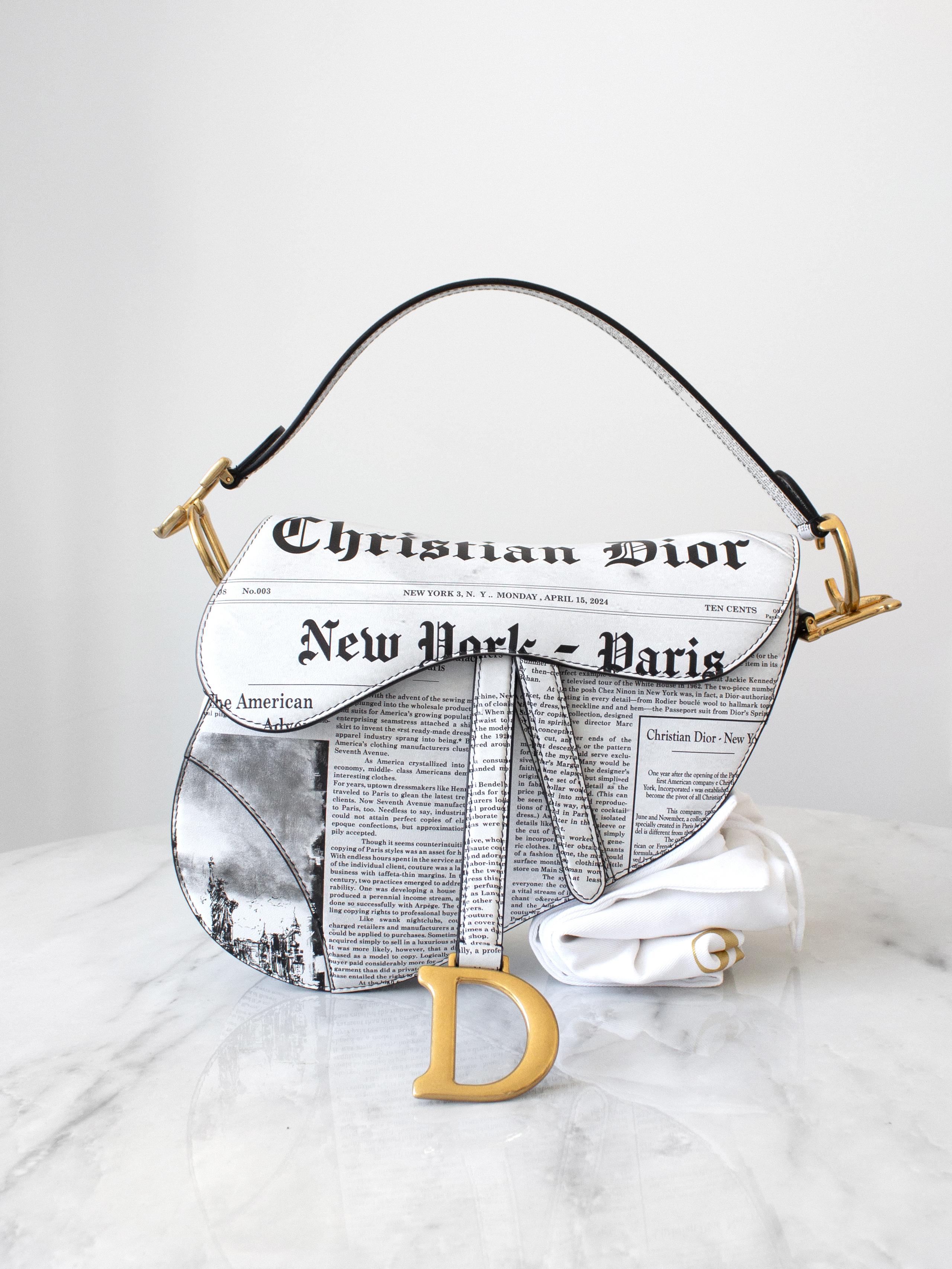 Christian dior newspaper saddle bag discount