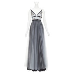 rare CHRISTIAN DIOR 2024 Runway bead embroidered pleated tulle maxi gown