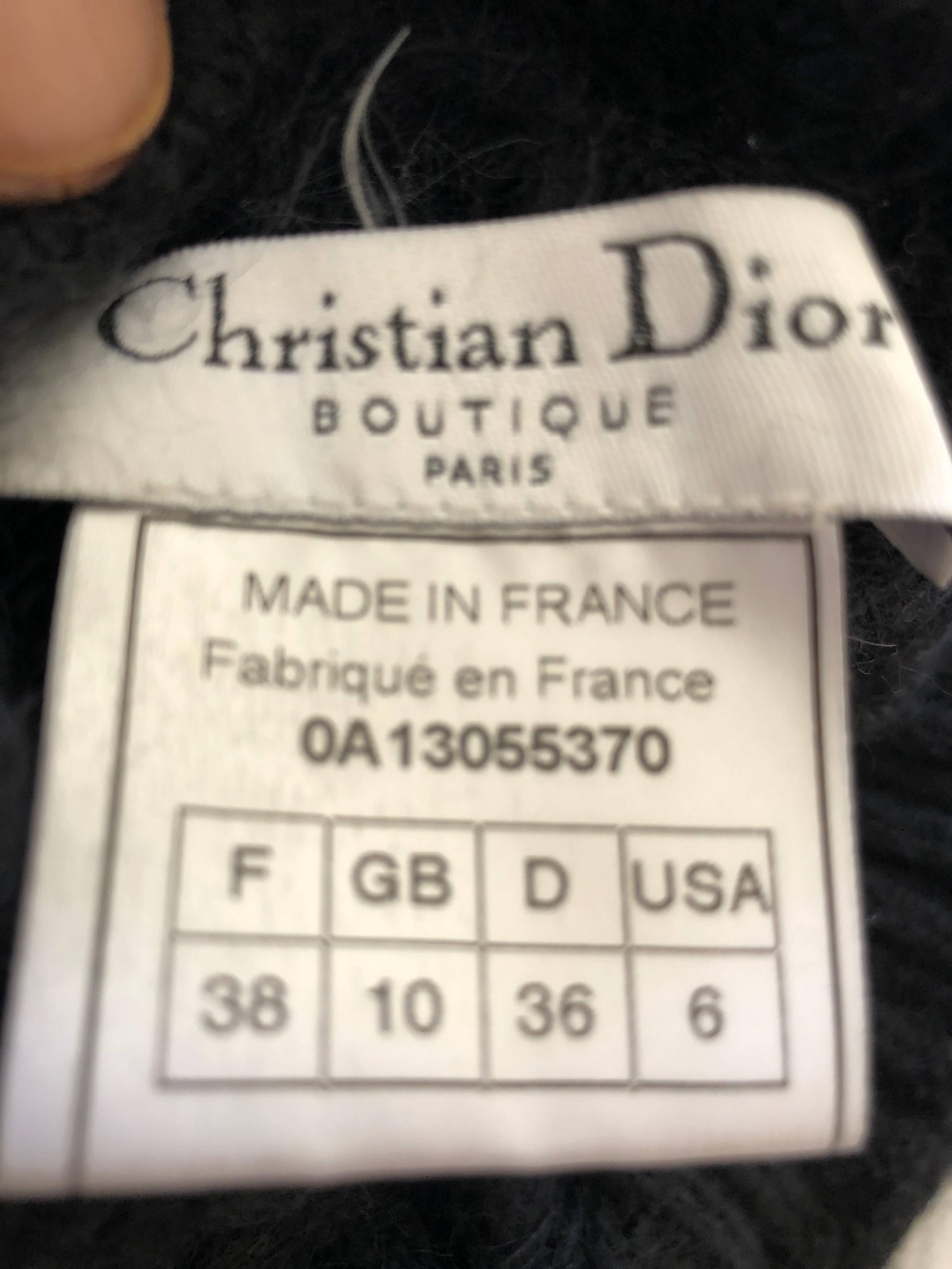 Christian Dior by John Galliano Black Mohair Open Weave Cowl Neck Sweater  For Sale 5