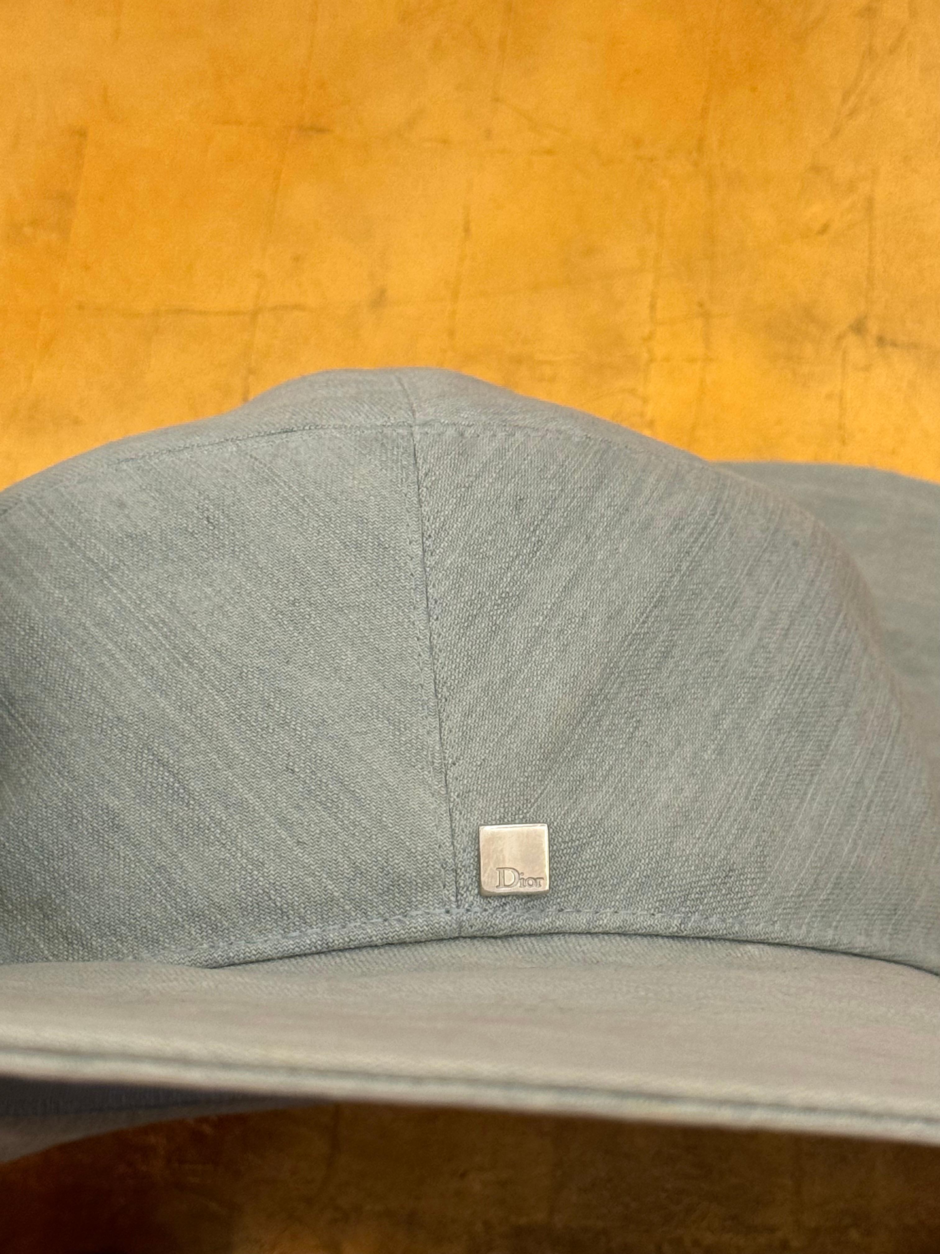 Rare Christian Dior by Galliano S/S 2005 runway denim flowers embroidery hat im Angebot 5