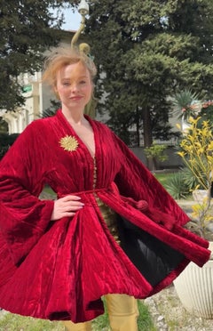 Rare Christian Dior by Gianfranco Ferre Runway Fall/Winter 1994/1995 Velvet Coat