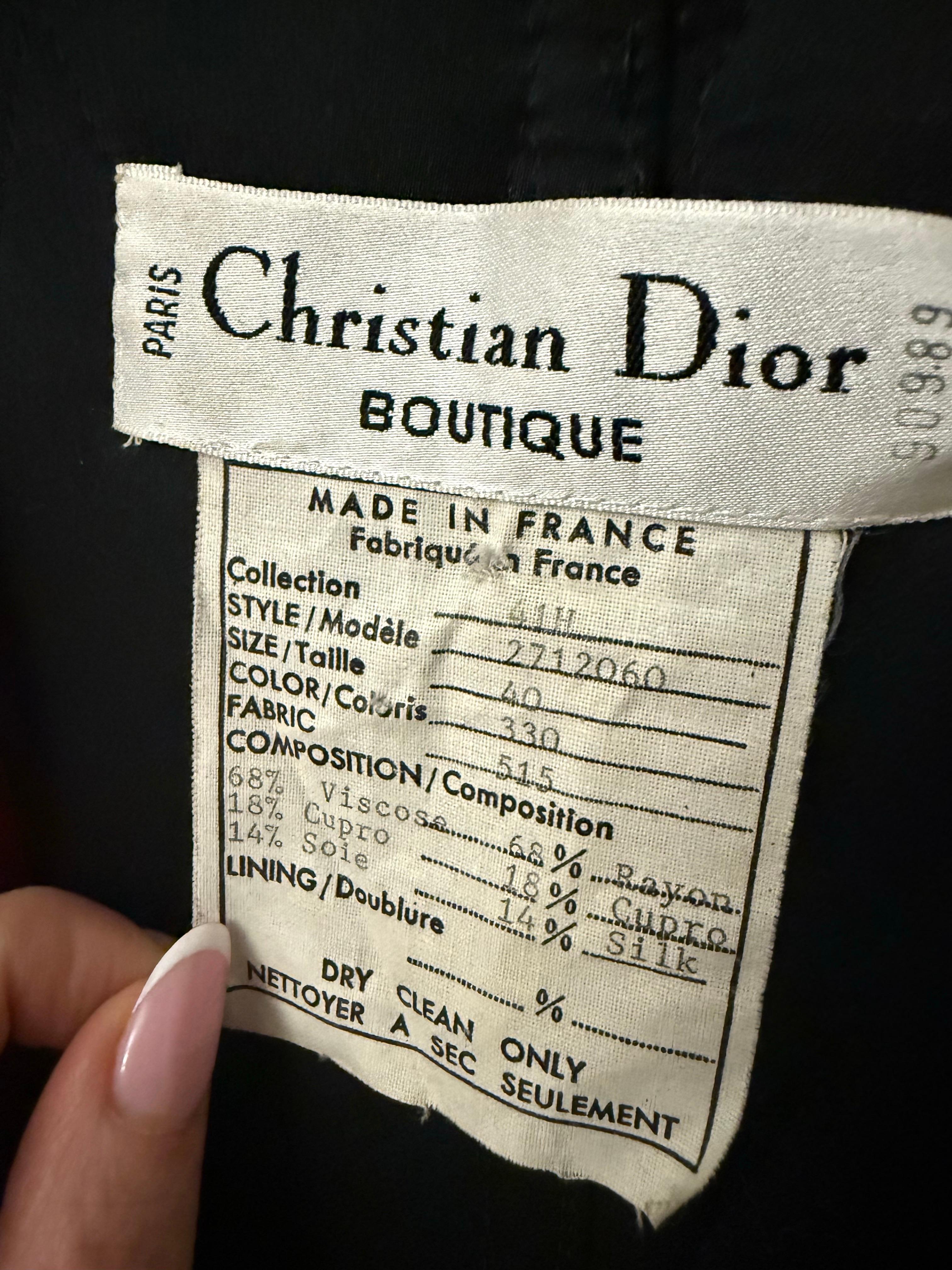 Raro abrigo de terciopelo Christian Dior by Gianfranco Ferre Pasarela Otoño/Invierno 1994/1995 en venta 3