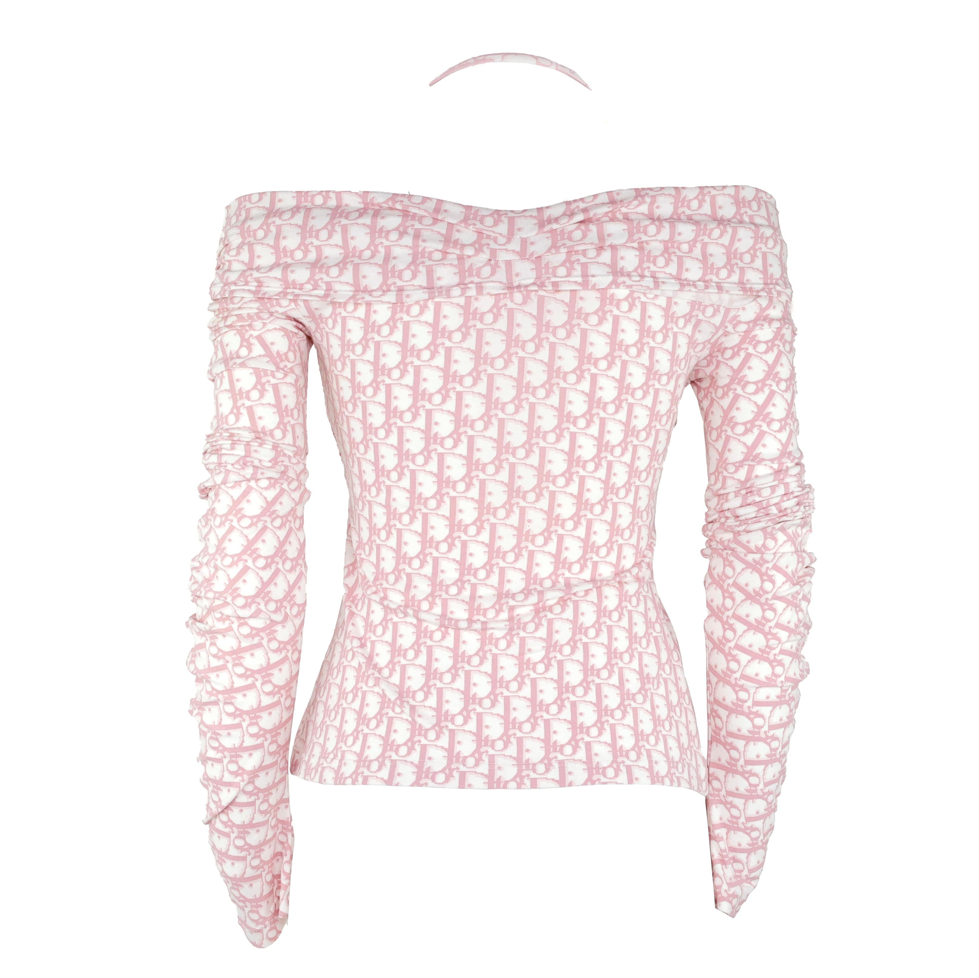 Rare Christian Dior by John Galliano 2000 Diorissimo Pink Monogram Top. Size 38 FR.

Condition:
Excellent.