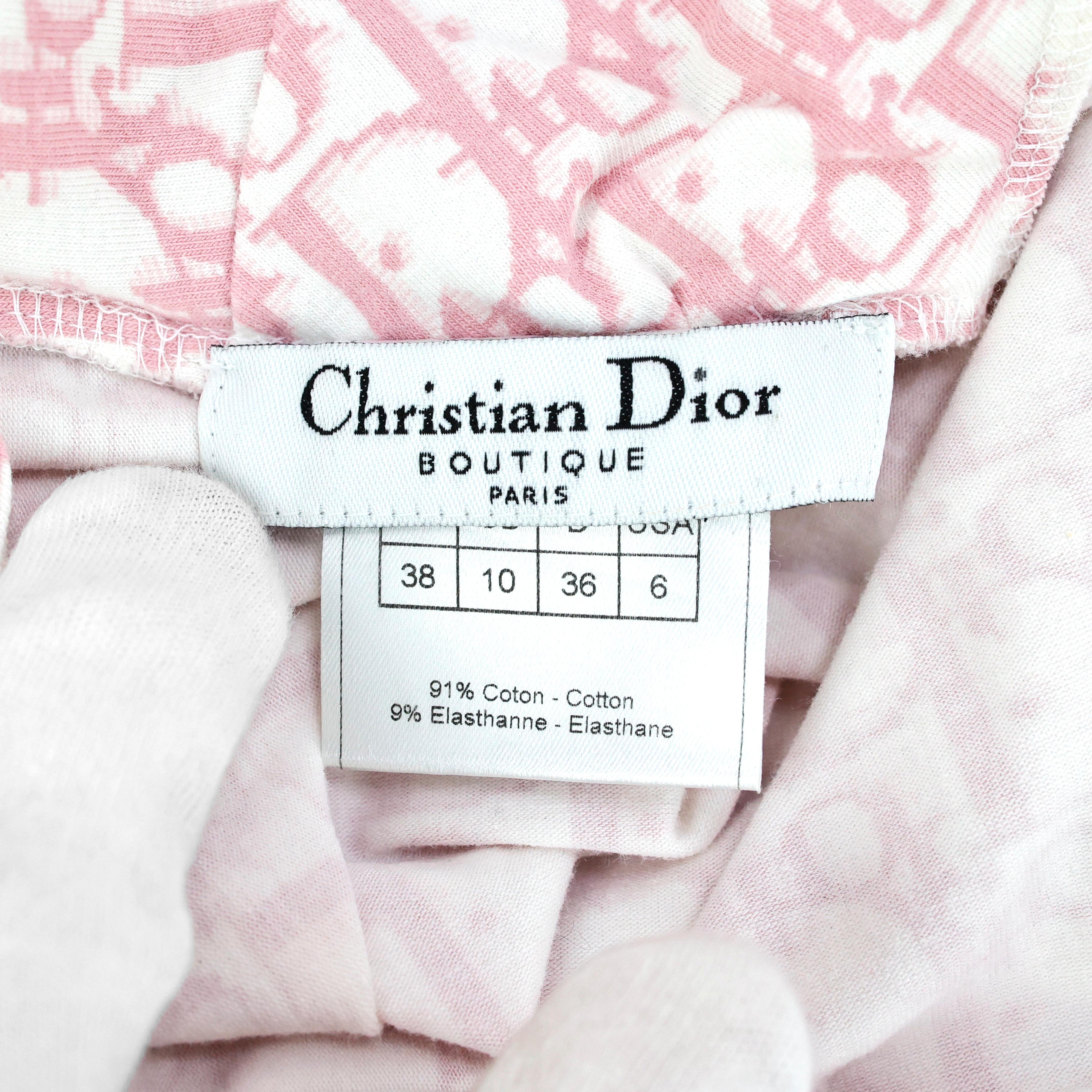 Rare Christian Dior by John Galliano 2000 Diorissimo Pink Monogram Top In Excellent Condition For Sale In Bressanone, Trentino-Alto Adige