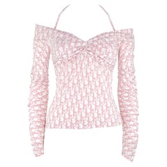 Rare Christian Dior by John Galliano 2000 Diorissimo Pink Monogram Top