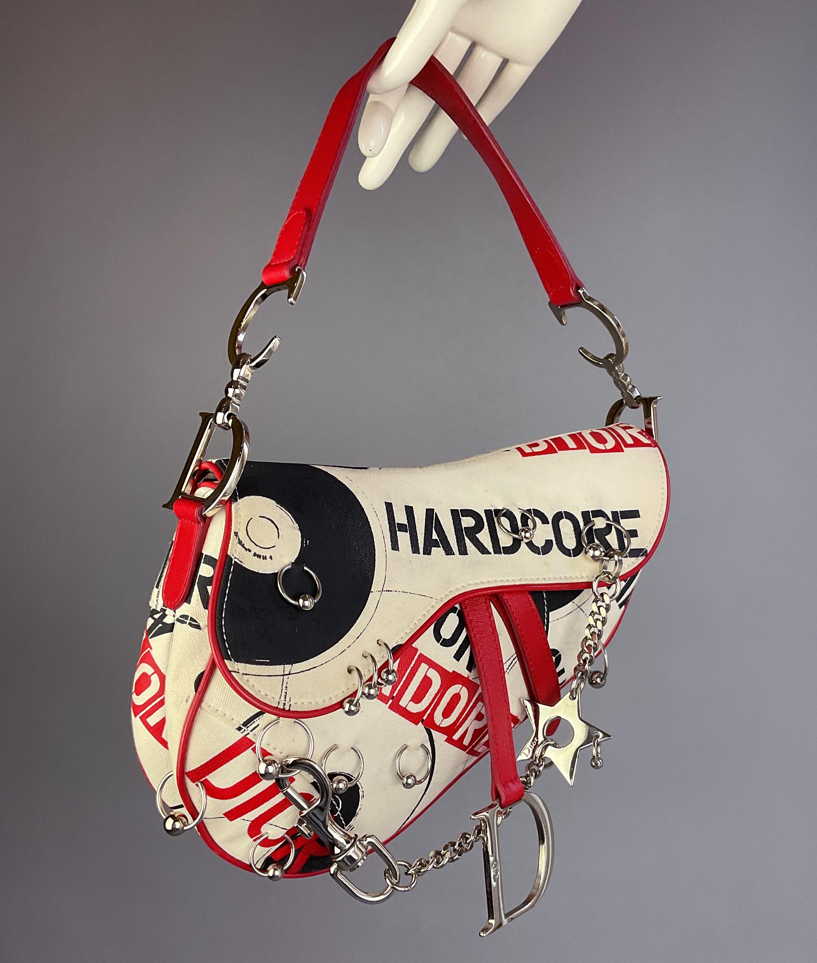 Rare Christian Dior by John Galliano 2004 Piercing Hardcore Saddle Bag In Fair Condition In Baar, CH