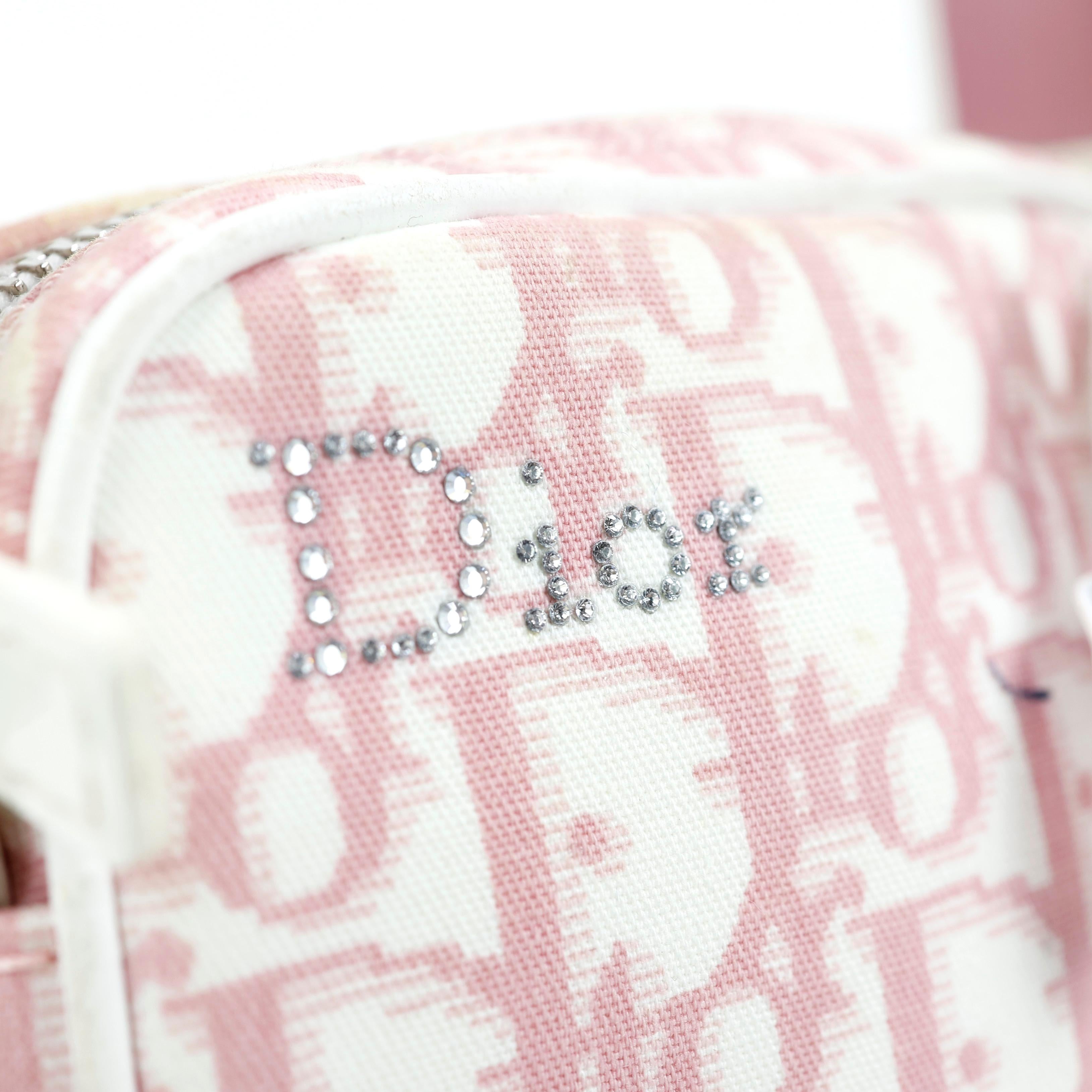 RARO Bolso cruzado monograma rosa Christian Dior by John Galliano Diorissimo en venta 1