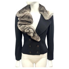 Rare Christian Dior by John Galliano F/W 2001 Orylag fur trimmed jacket