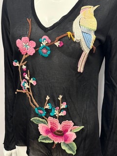 Rare Christian Dior by John Galliano F/W 2003 Cherry Blossom embroidery top