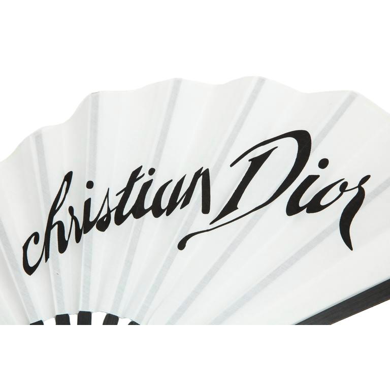 Christian Dior by John Galliano Logo Fan Black & White