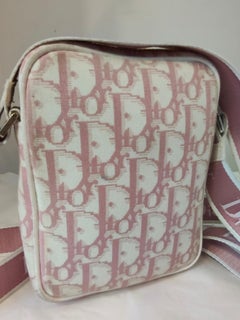 Rare Christian Dior by John Galliano pink monogram crystal stones shoulder bag