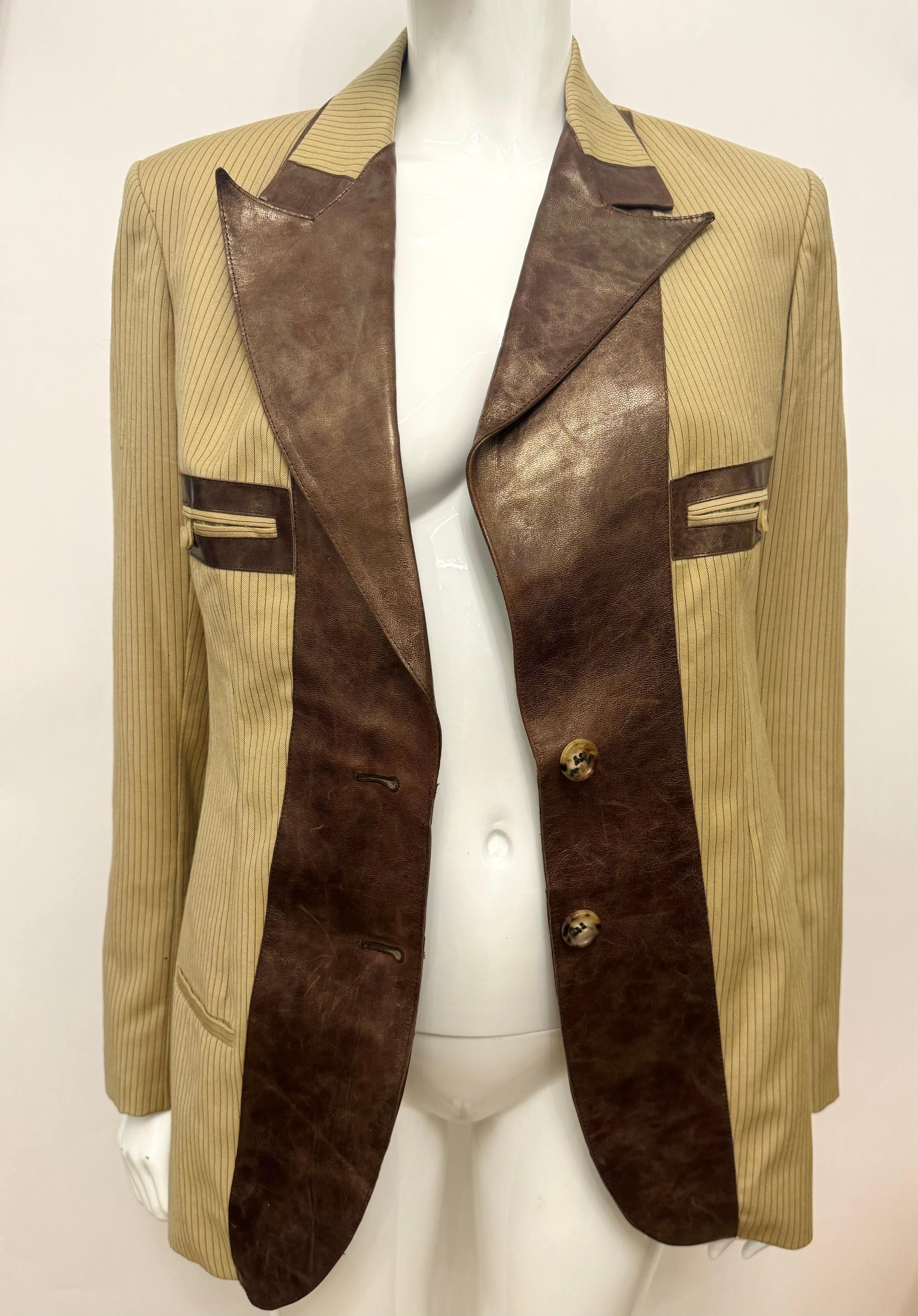 Marron Rare Christian Dior by John Galliano runway F/W 2001 jacket en vente