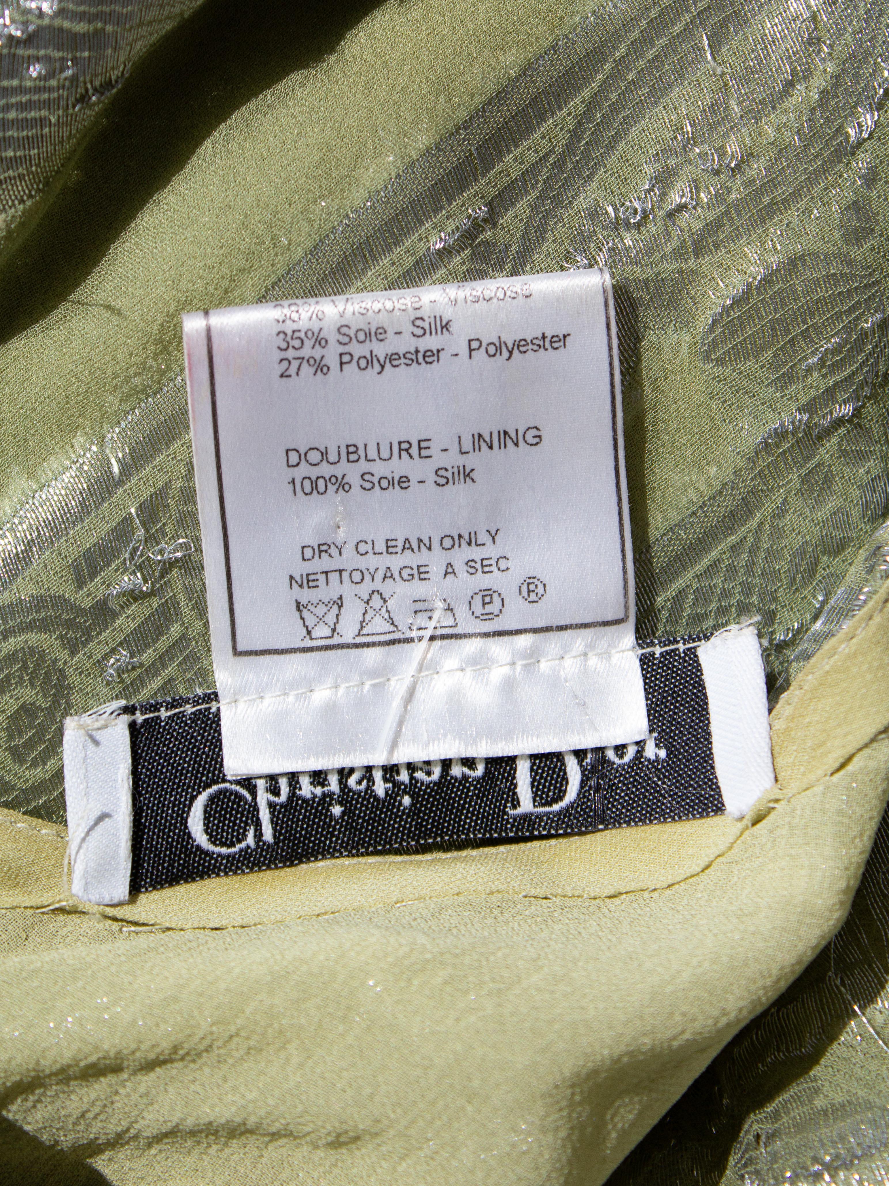 Raro abito di John Galliano for Christian Dior P/E 1998 impreziosito da perle finte verdi in vendita 14