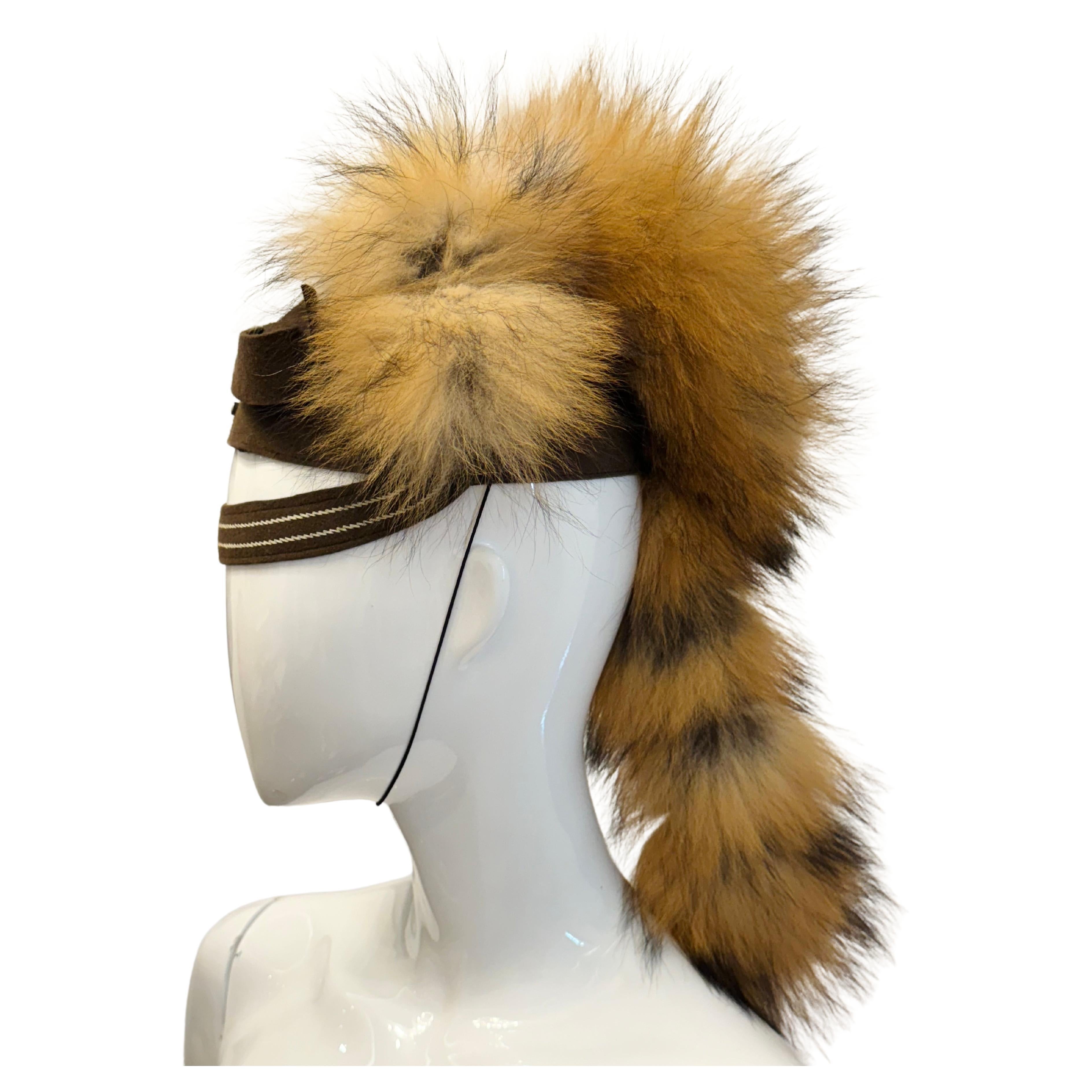 Rare Christian Dior Couture F/W 2001-2002 by John Galliano Fox Fur 
rabbit hat