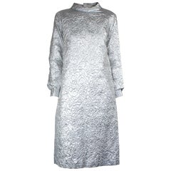 Rare Christian Dior crushed metallic shift evening dress. circa 1960s