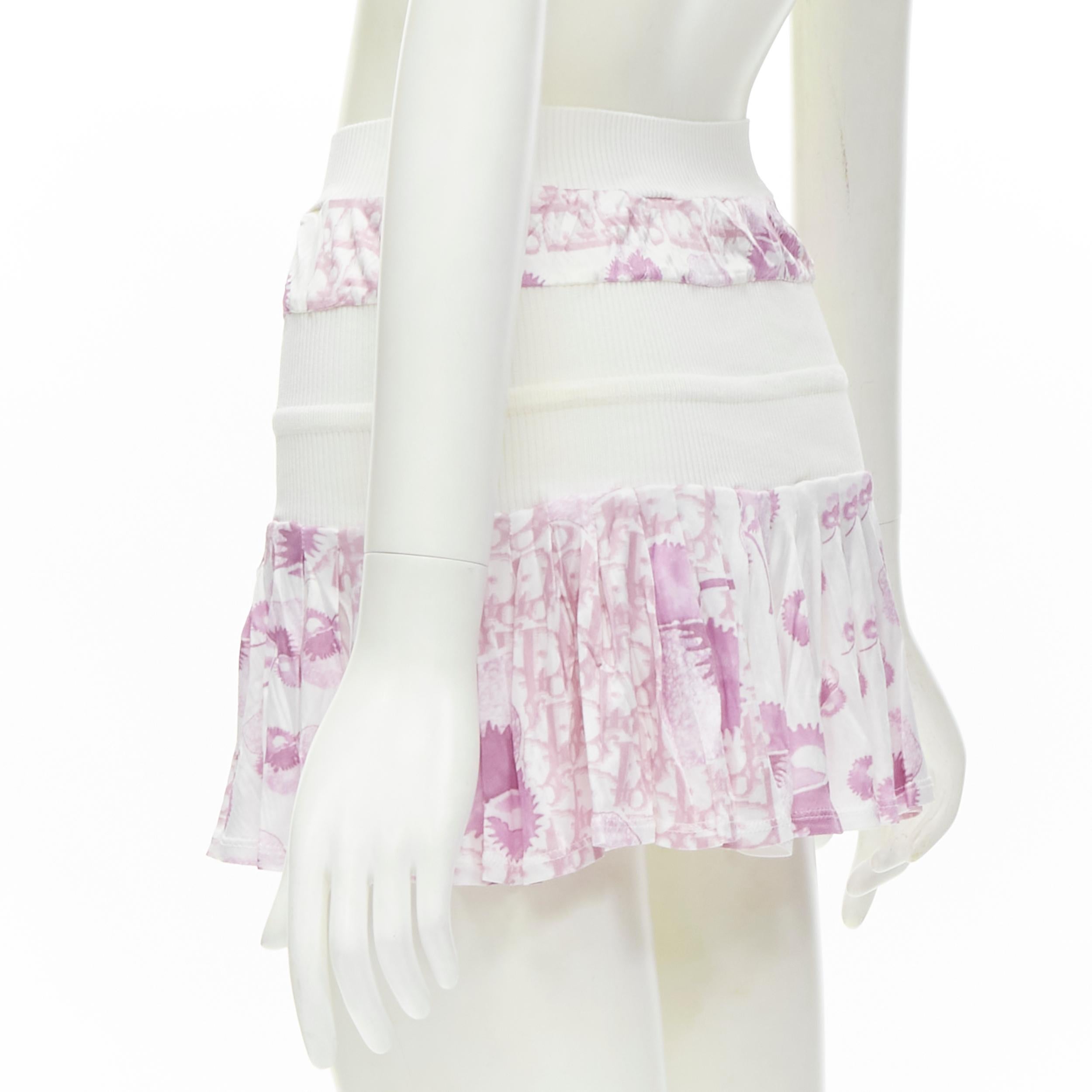 Women's rare CHRISTIAN DIOR Galliano Y2K pink Cherry Blossom Oblique monogram skirt XS