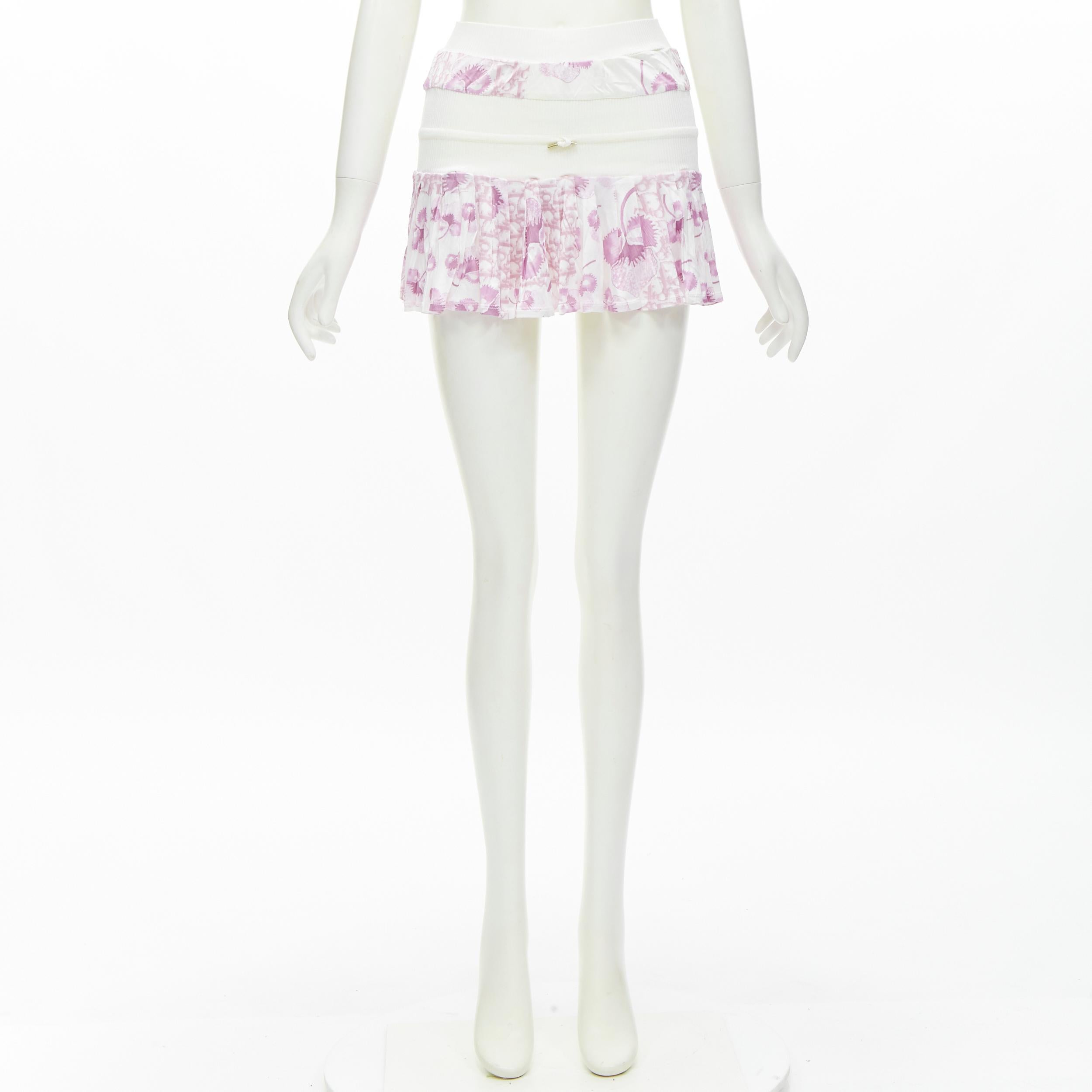 rare CHRISTIAN DIOR Galliano Y2K pink Cherry Blossom Oblique monogram skirt XS 4