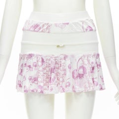 rare CHRISTIAN DIOR Galliano Y2K pink Cherry Blossom Oblique monogram skirt XS