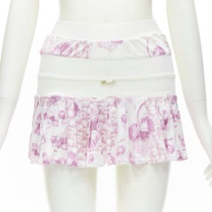 CHRISTIAN DIOR Galliano Y2K Rosa Kirschbaumholz-Monogramm-Rock XS