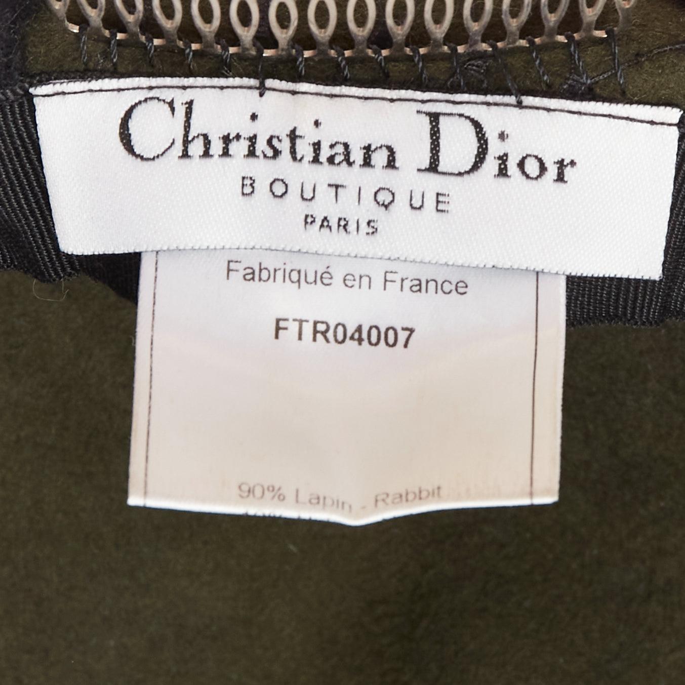 rare CHRISTIAN DIOR John Galliano 1999 Communist green wool fascinator hat 4