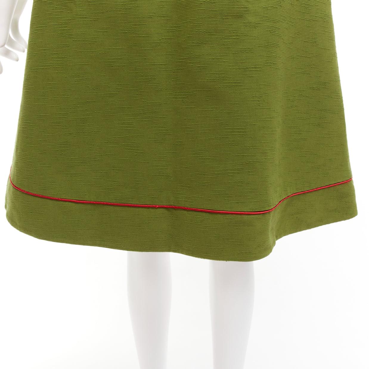 rare CHRISTIAN DIOR John Galliano 1999 Mao Communist green skirt suit FR36/38 For Sale 6